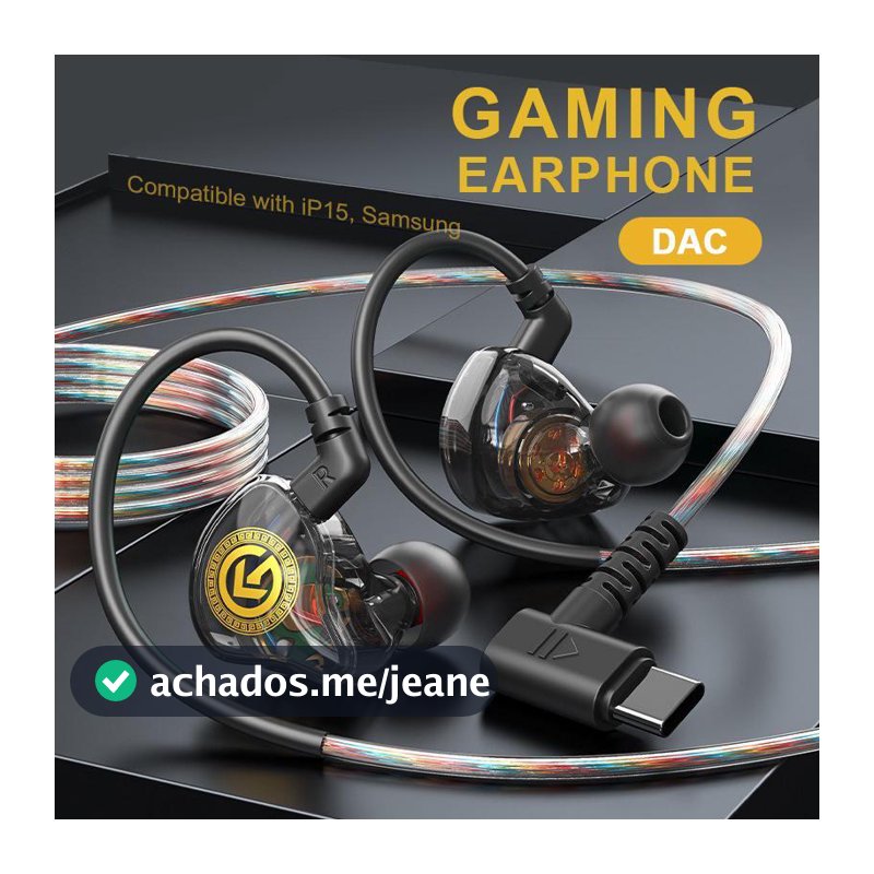 MUHUO QKZ Tipo C Baixo DAC Fones De Ouvido Com Fio 8D Surround Som Cancelamento De Ruído Fone Intra-Auricular Esporte Jogo Microfone