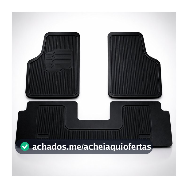 Jogo Tapete de Borracha automotivo universal 3 pçs