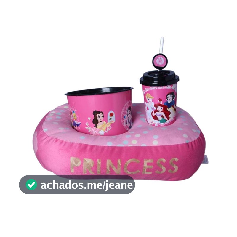 Kit Almofada Pipoca Infantil Fibra Veludo Princesas Zona Criativa - 10065182