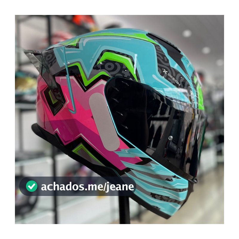 Capacete Texx Raptor + Brinde Viseira Fumê e Aerofólio - Arcade Azul