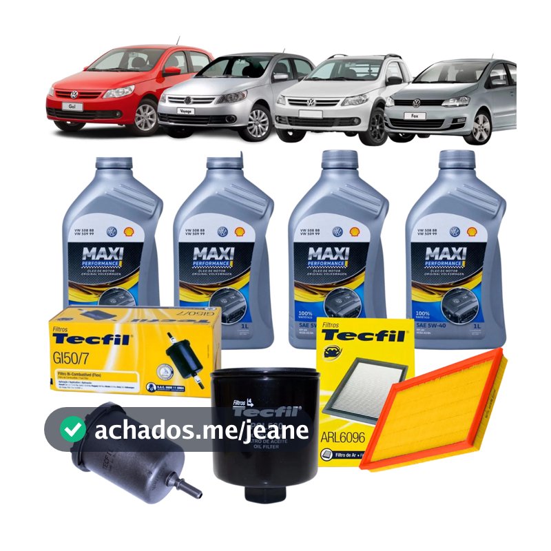 Kit Troca Óleo Original VW + Filtros Gol Fox Voyage G5 G6