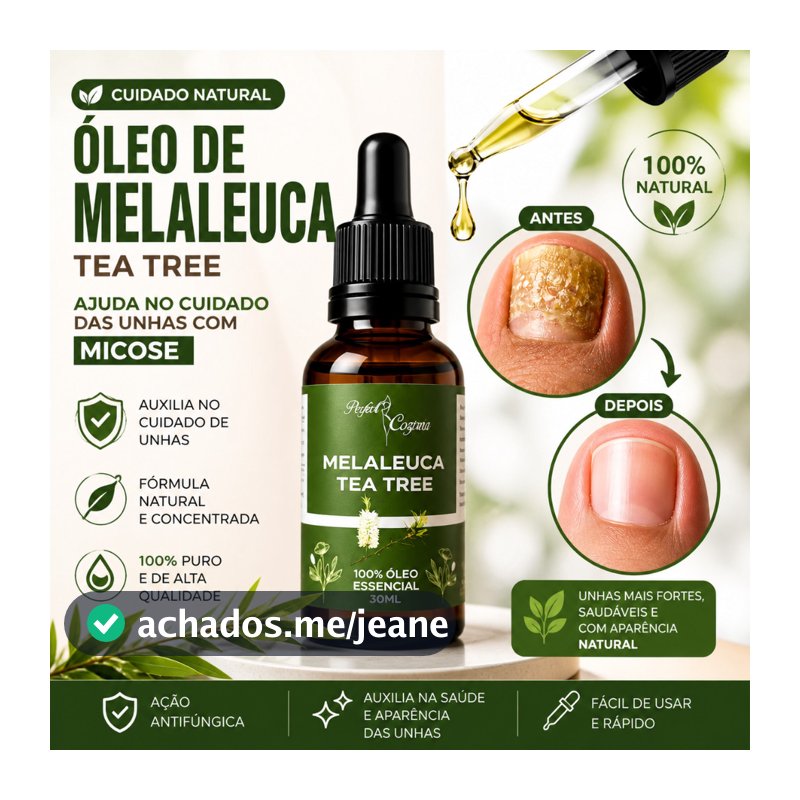 Óleo de Melaleuca Tea Tree 100% Puro 30ml para Unhas Fortes e Saudáveis