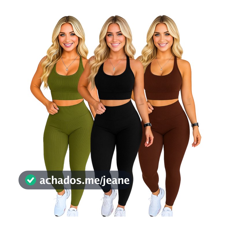 Kit 3 Conjuntos De Academia Feminino Fitness Zero Transparência Blackout Johnny Key