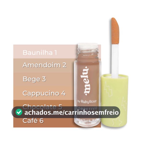 Corretivo Líquido Cobertura Leve Melu Ruby Rose 5ml Maquiagem