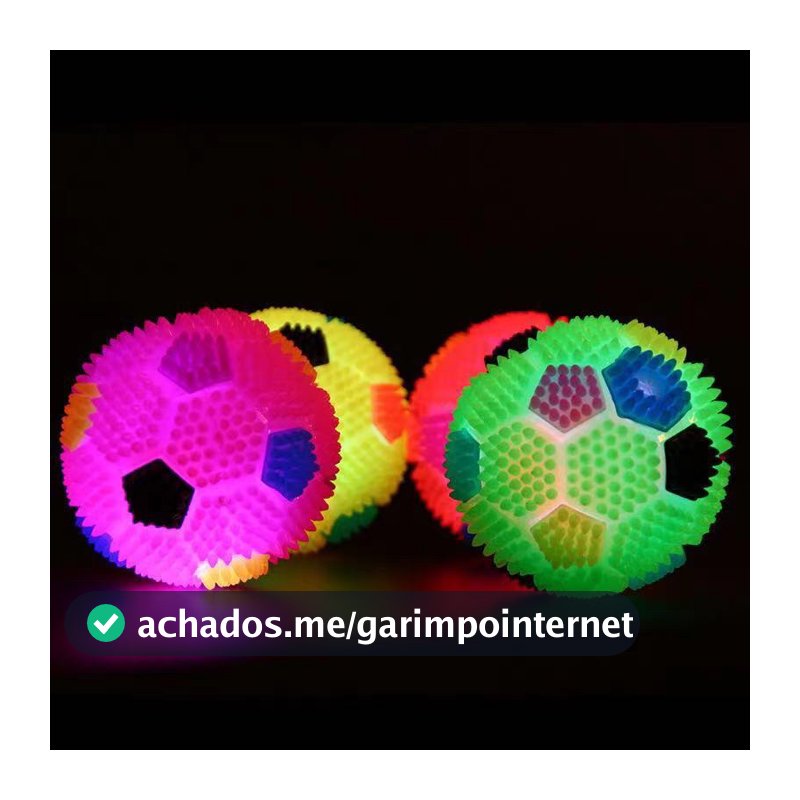 Brinquedo Bola Interativa Luz Led Com Apito Cães Gatos Pet Tamanho 7.5 cm Envio aleatório