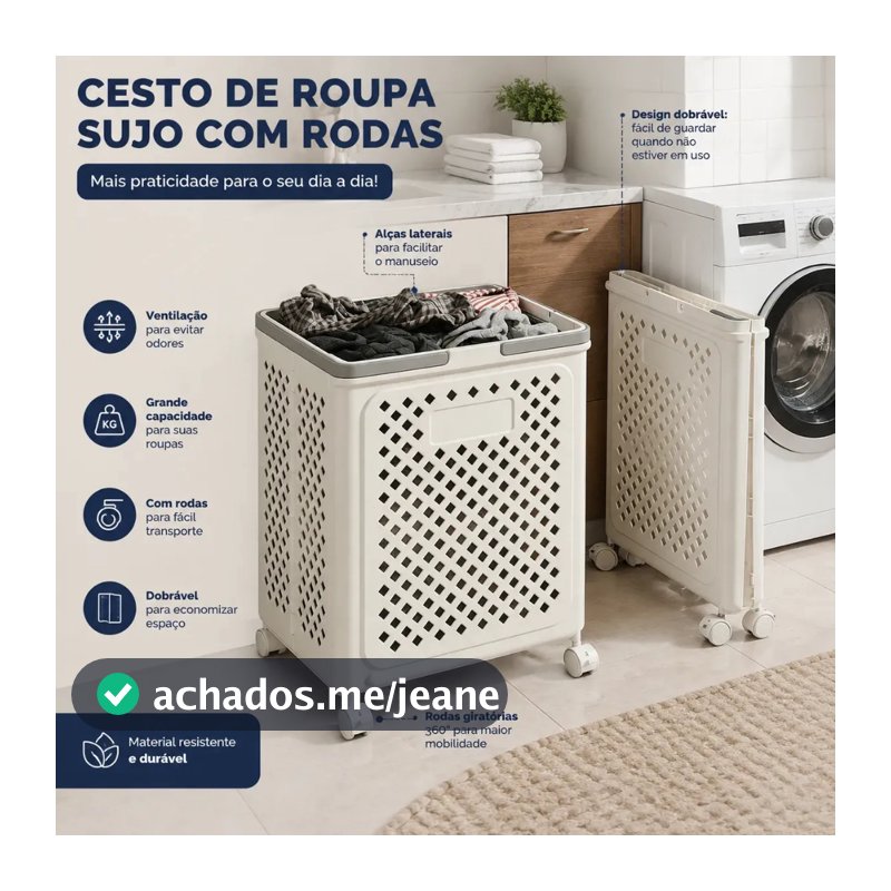 Cestos De Roupa Suja organizador com 4 Rodinhas 360° brinquedos Dobráveis Multifuncionais Portáteis