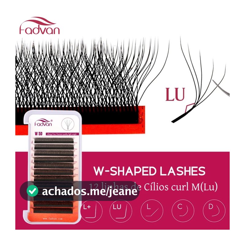 Fadavn Cílios 12 Linhas M (LU) Curl YY 3D 4D 5D W Forma Fox Style Extensões De Volume Brasileiro