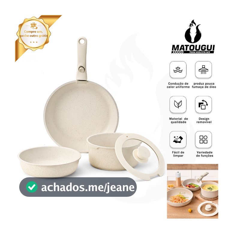 Matougui Jogo de Panelas Gás Conjunto de Panelas Revestido em Cerâmica Granito Antiaderente Frigideira Caçarola