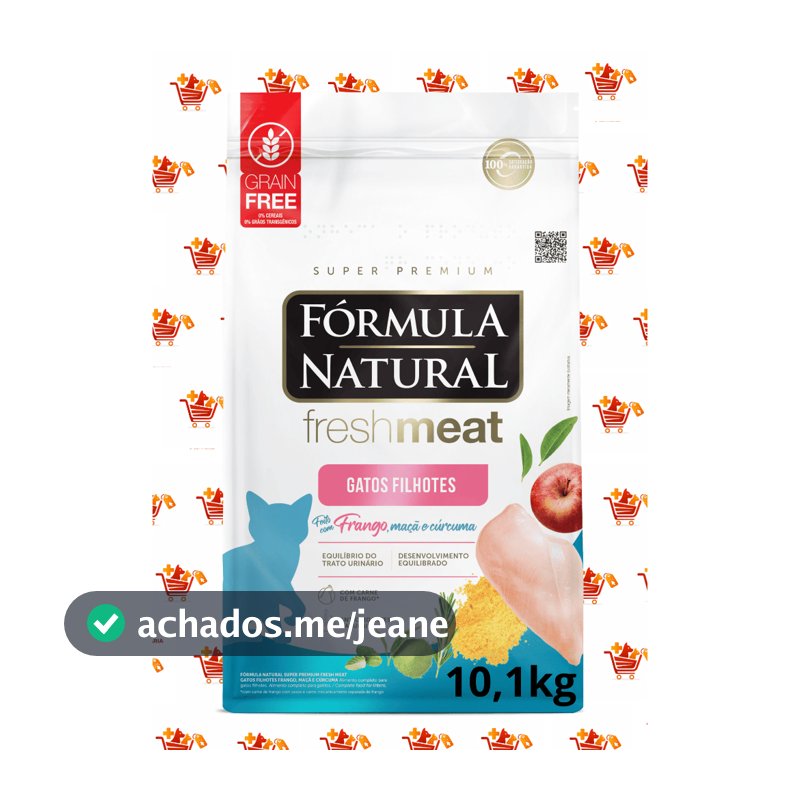 Ração 10,1kg Fórmula Natural Fresh Meat Gatos Filhotes Frango, Maçã e Cúrcuma