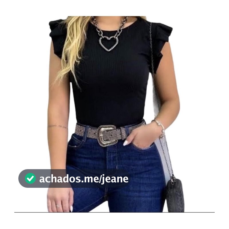 Blusa Feminina Com Babado Nos Ombros Verão Tendência