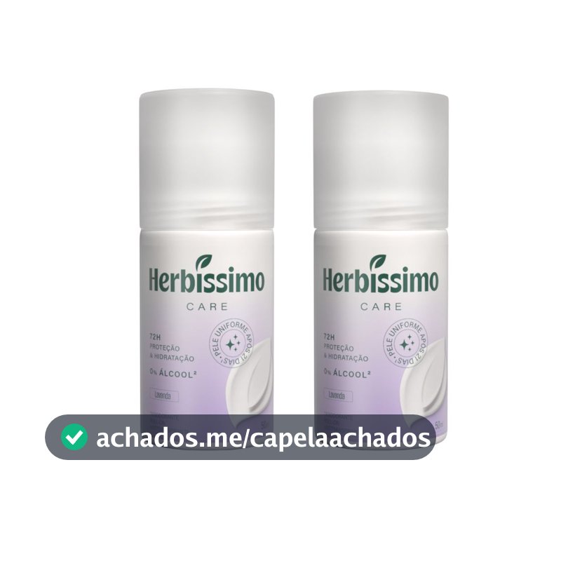 Kit Desodorante Roll-On Antitranspirante Herbíssimo Care Lavanda 50ml (2 unidades)