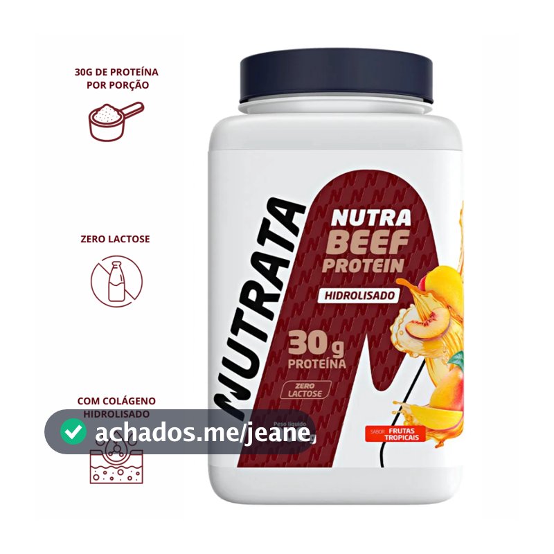 Nutra Beef Protein 900g Nutrata – Proteína Hidrolisada da Carne Bovina Zero Lactose