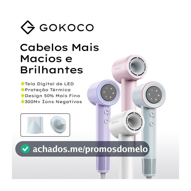 GOKOCO Secador de Cabelo de Alta Velocidade Secador de Cabelo Profissional 1500W Alta Velocida de 2Minutos Secagem Rápid