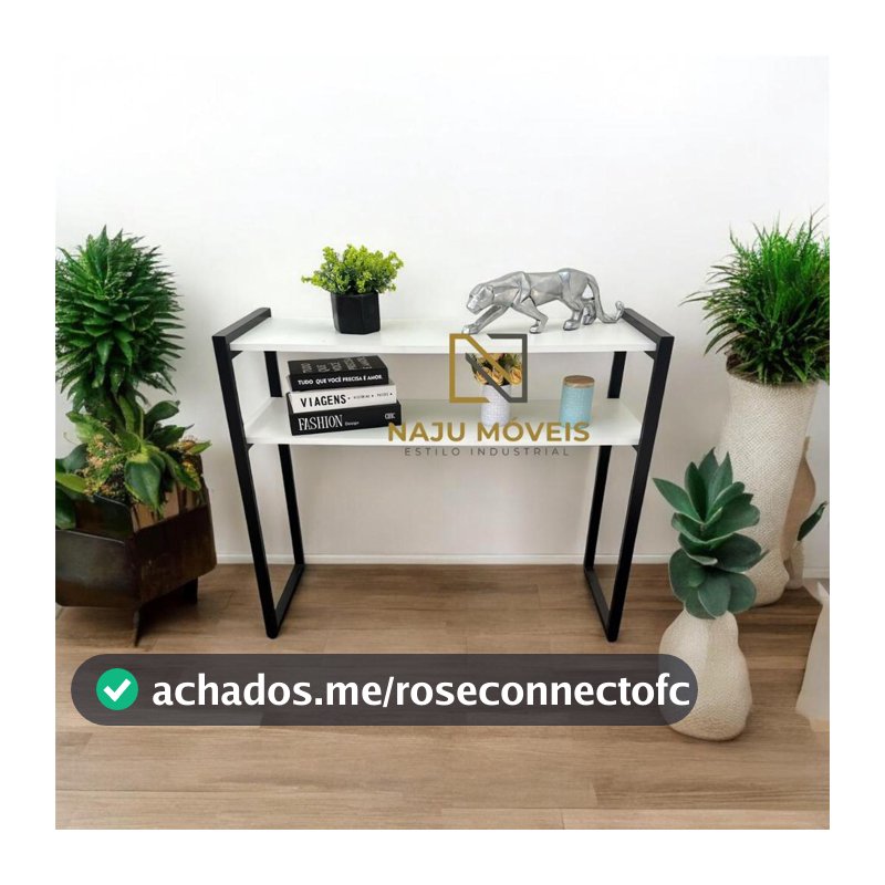 Aparador Mesa de Apoio para Café Estilo Industrial | Ferro e Madeira Decoração Moderna