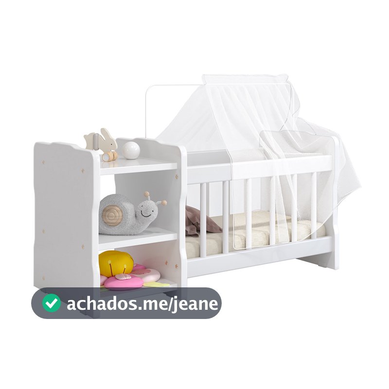 Berço Para Boneca Cristal Ursinho C02 Brinquedo Infantil Branco - Lyam Decor