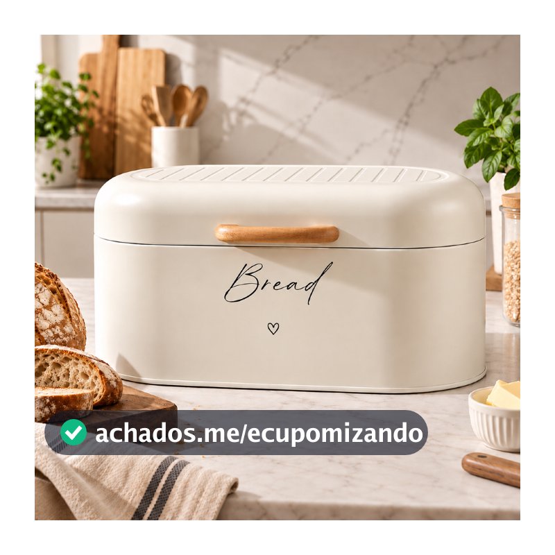 Porta Pão Azuza de Metal Organização Luxo Casa Cozinha Mesa Posta Moderna