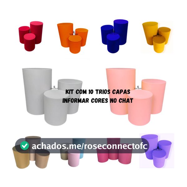 kit 10 trios capas mesas cilindro festa veste fácil varias cores