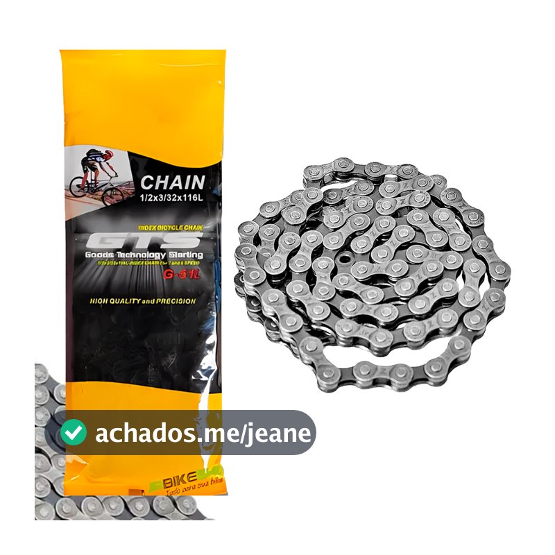 Kits de Corrente Bicicleta GTS G-51l Index Prata 7 Velocidades 116 Elos Bike Premium