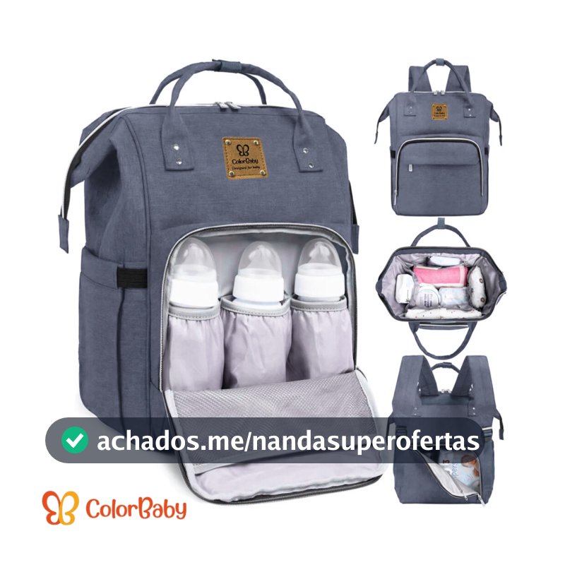 Mochila Maternidade Multifuncional - com Trocador, Bolsa Térmica e Impermeável - ColorBaby