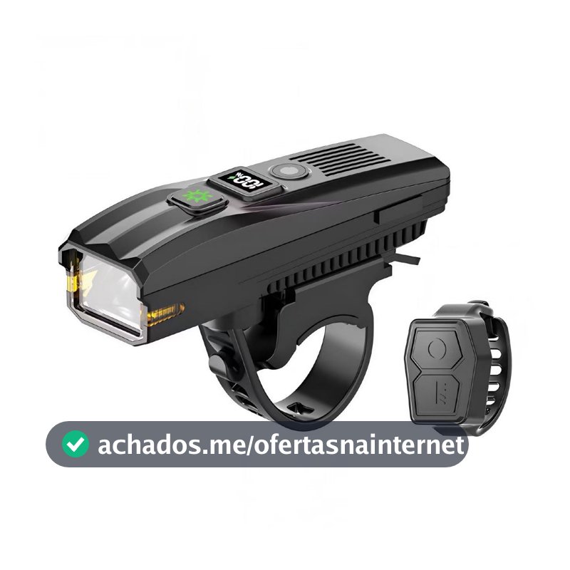 Lanterna Farol Bike Com Buzina USB Controle Remoto S/ Fio Medidor Digital Luz Led Potente Recarregavel