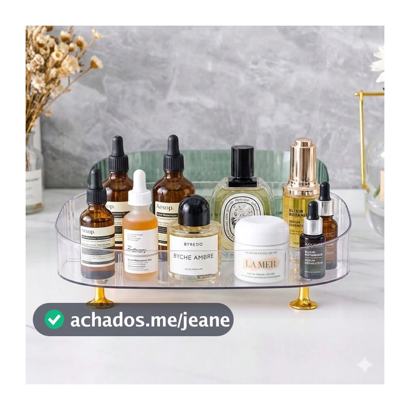 Organizador de Cosméticos e Maquiagem Transparente Multiuso Bandeja Ideal Para Perfumes Comoda
