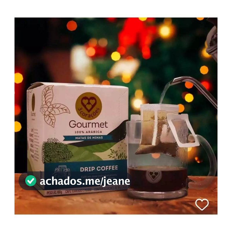 Kit 10/5 Unidades Sachês Drip Coffee Café 3 corações Gourmet Matas de Minas/ Tradicional