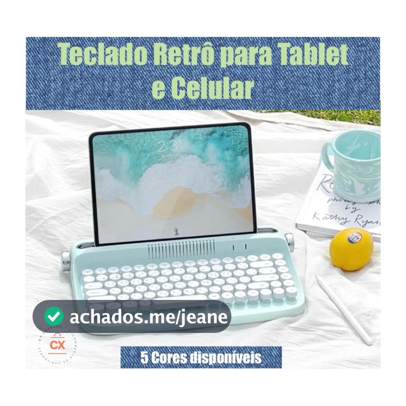 Teclado bluetooth Retrô para tablet e celulares