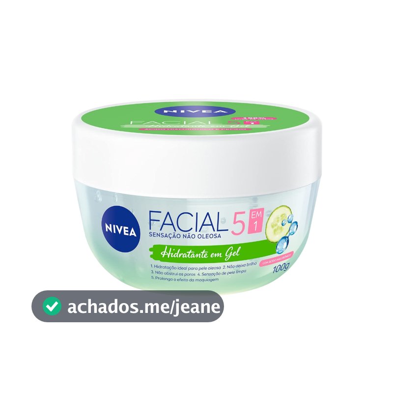 Creme Hidratante Facial Em Gel 24h De Hidratação 5 em 1 100g Nivea