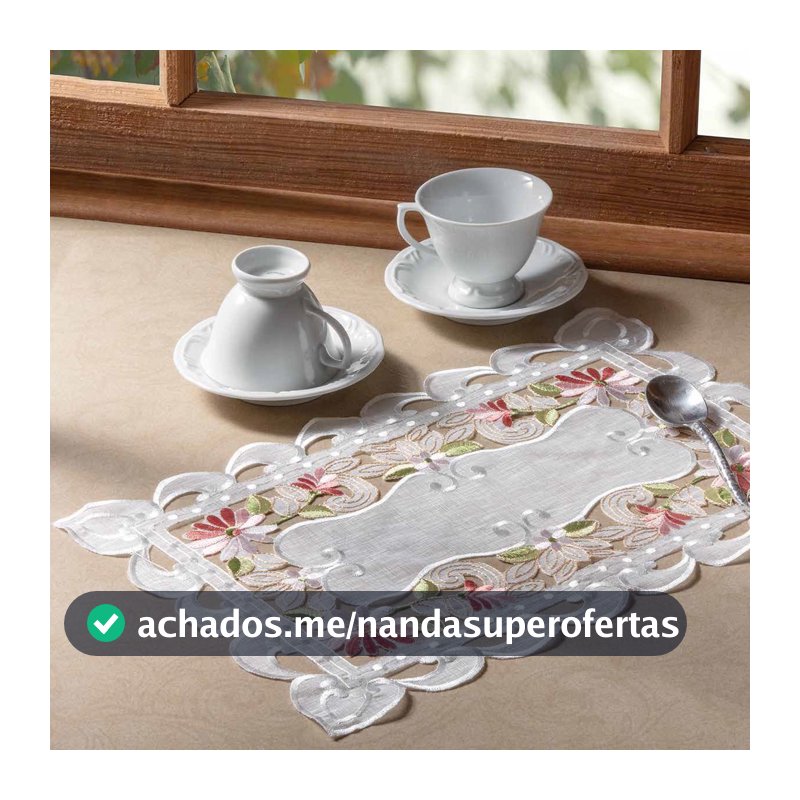 Caminho de Mesa Bordado Floral Sidney 40x220cm Jolitex