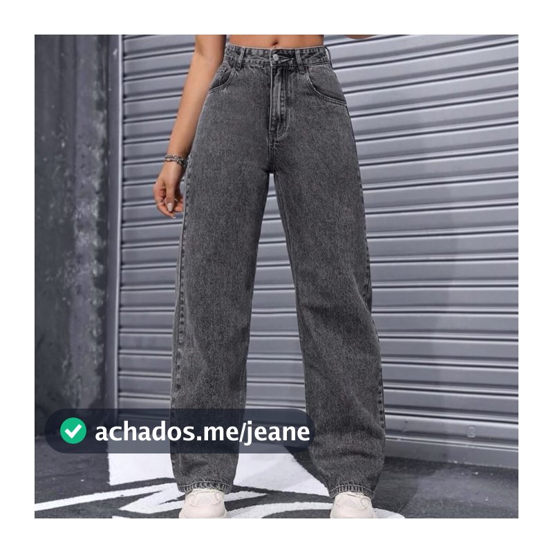 calça Jeans wide leg grafite feminina empina bumbum de alta qualidade