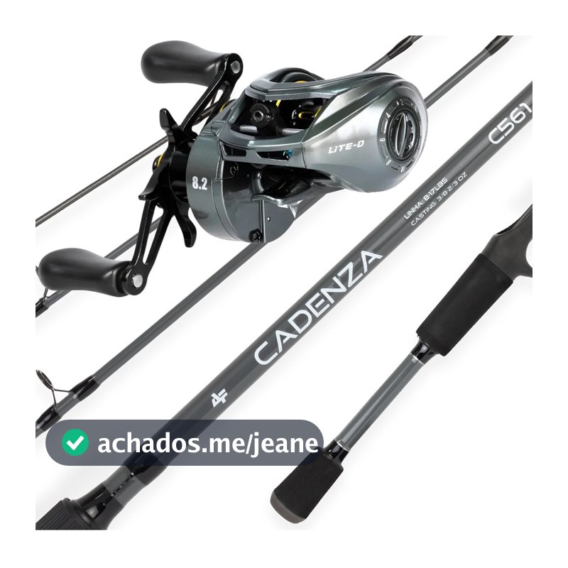 Kit Pesca Esportivo Carretilha Lite Vara de Carbono Completo