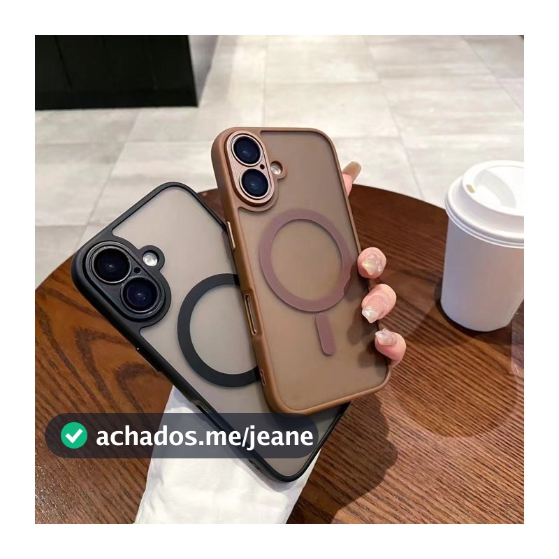 Capa Magnética Luxo | Fosca Translúcida, À Prova de Choque | iPhone /14/15/16 /17 PRO/Pro/Max