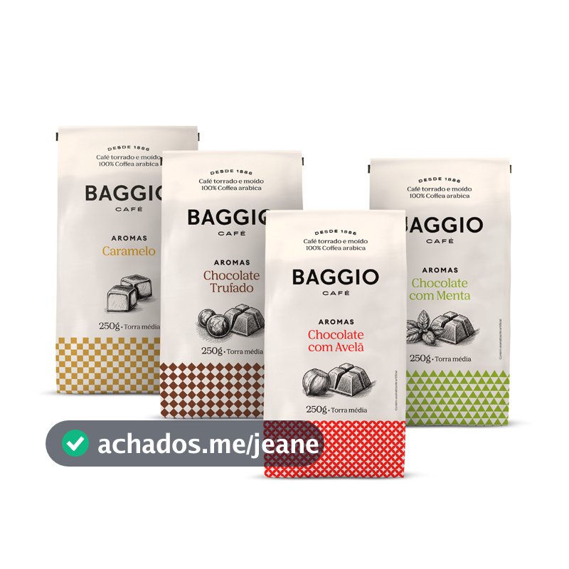 Baggio Café - Kit de Cafés Moídos Aromas 1kg - Caramelo, Chocolate Trufado, Avelã e Menta