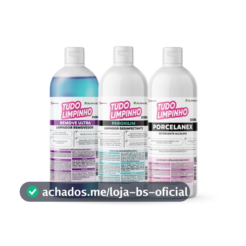 KIT FUNCIONAL COM 3 UNIDADES PEQUENO TUDO LIMPINHO