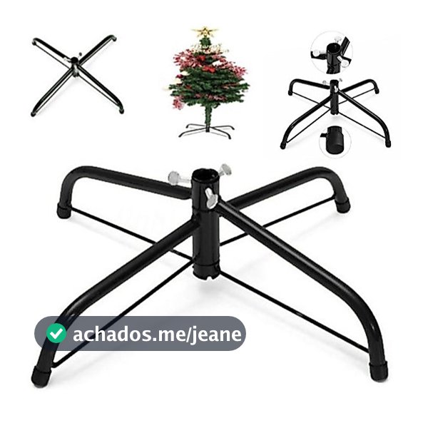 Suporte Base Arvore de Natal Pé de Ferro 1,20m - 2,70m 1,9x30 - 3,2x60cm Estrutura Pinheiro Natalina