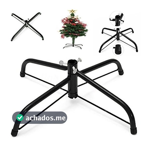 Suporte Base Arvore de Natal Pé de Ferro 1,20m - 2,70m 1,9x30 - 3,2x60cm Estrutura Pinheiro Natalina