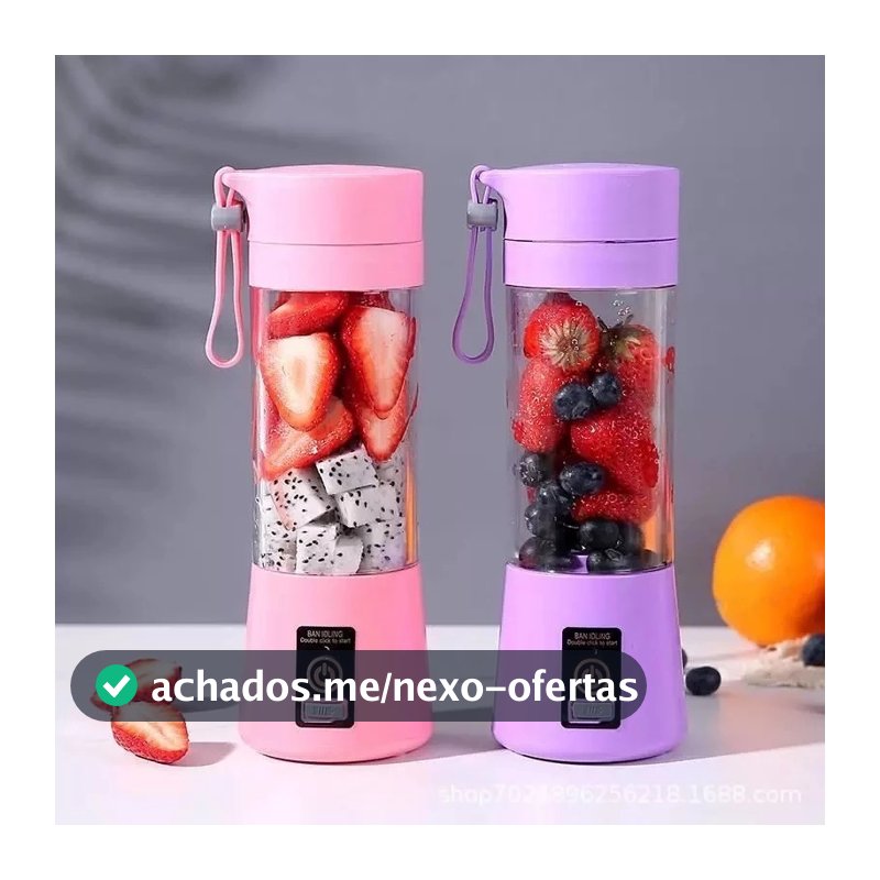 Mini Liquidificador Portátil Shake 6 Laminas + Cabo USB-SE3095