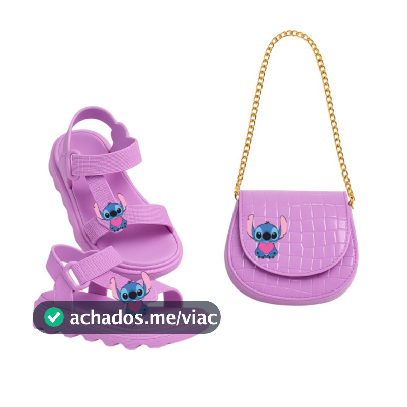 Kit Menina Sandália Infantil com Bolsinha Linda e Delicada