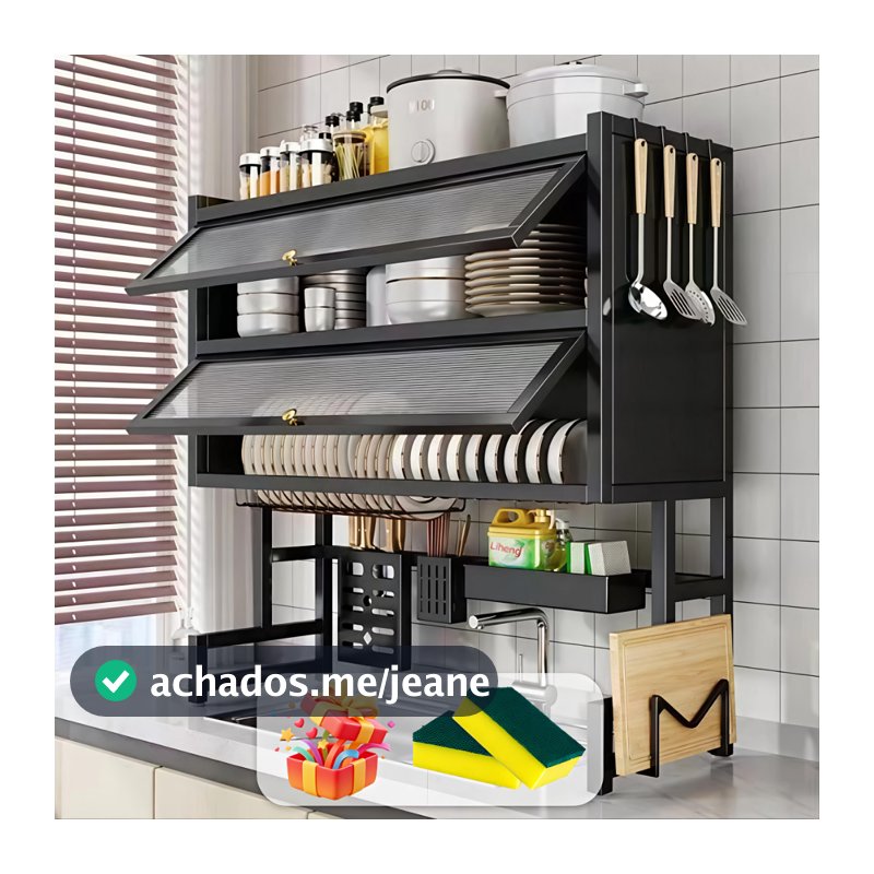 Prateleira Para Pia De Cozinha 3 Camadas/2 Camadas Escorredor Louça Suspenso Organizador De Pia 65/85/105CM