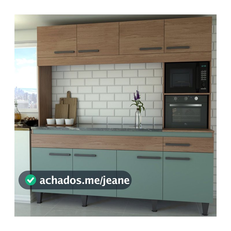 Cozinha Compacta Larissa 8 Portas 1 Gaveta