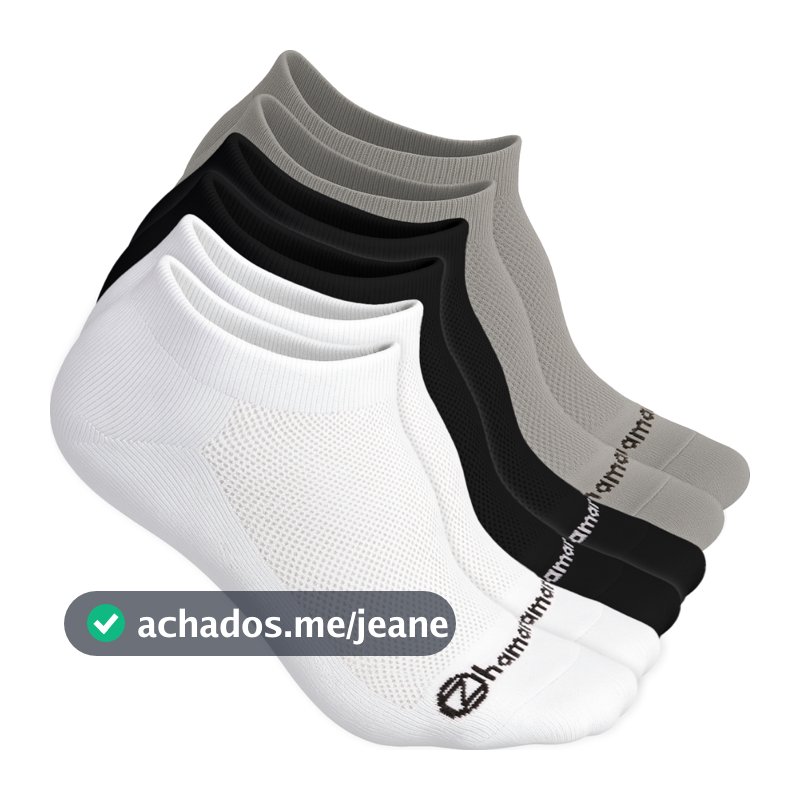 Kit 6 Pares Meias Zhamaro Algodão Masculina Feminina Cano Curto Premium Atoalhada Grossa Confortável