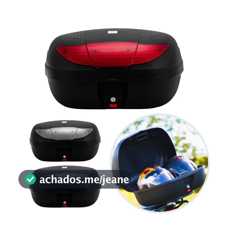 Bau Para Moto Bauleto 45 Litros Para 2 Capacetes