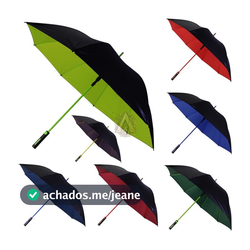 Guarda Chuva Grande Automático Preto Tecido Com Blackout Reforçado Proteção Solar / SZJ-040
