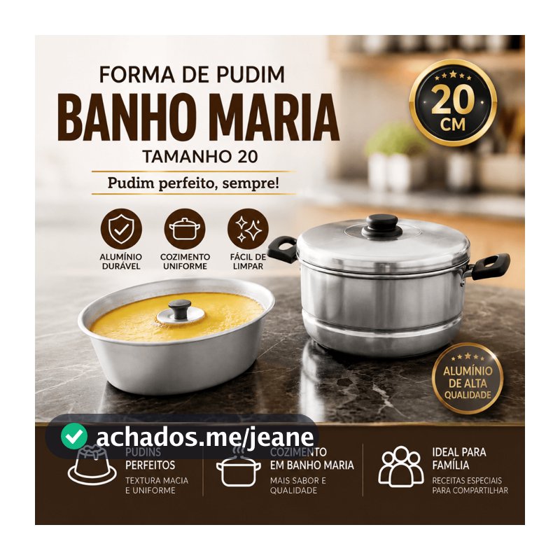 forma pudim banho maria n 20 Aluminio panela 2 em 1