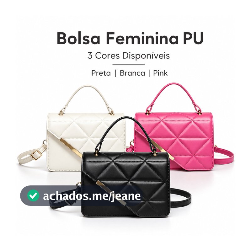 Bolsa Transversal Pequena Matelassê PU Feminina | Bolsa de Mão Casual Elegante