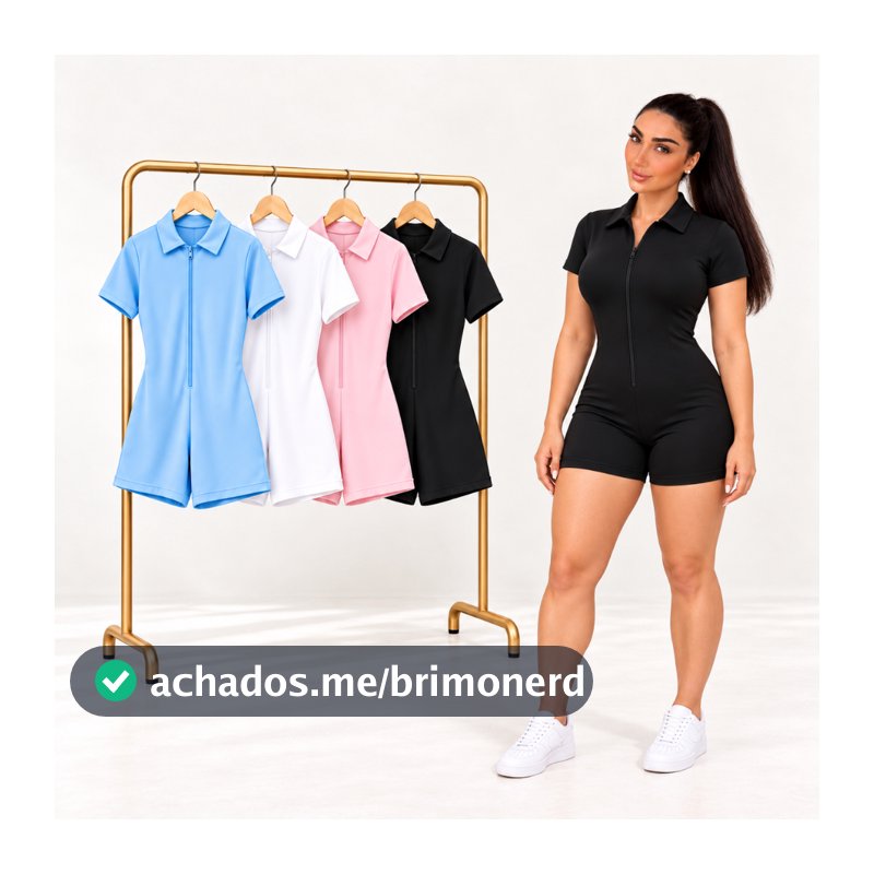 Macaquinho com ziper /Macacão de Shorts Gringa Zíper gringo Academia Fitness Hidroginástica Lazer Ciclismo