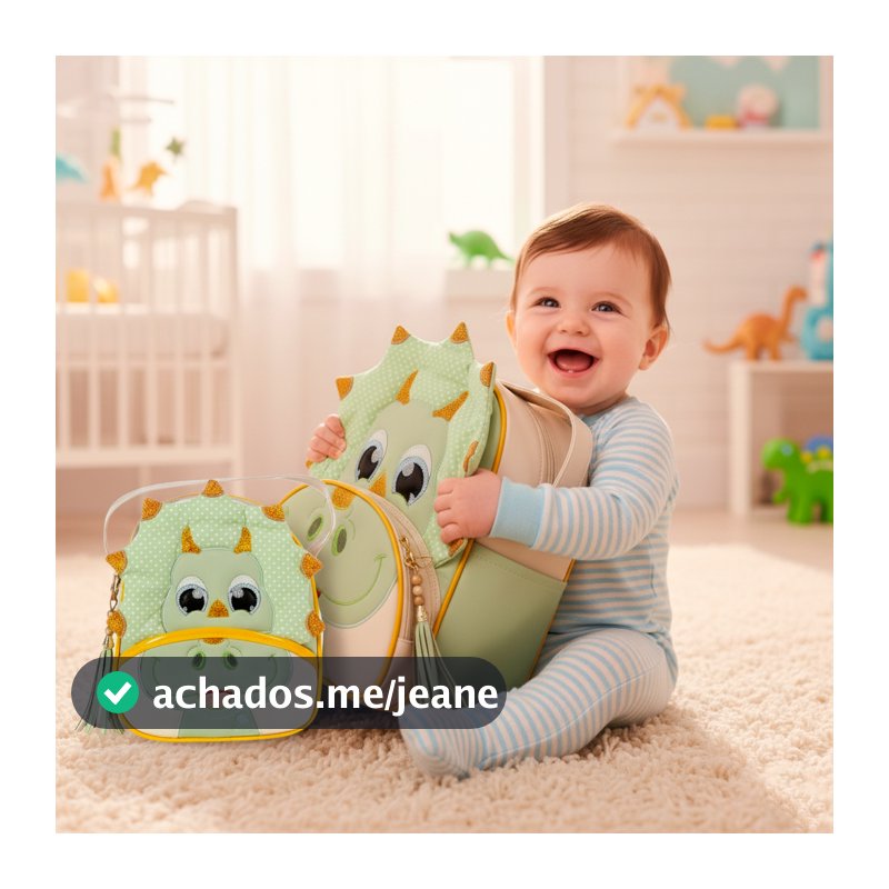 Kit Mochila Infantil Dino ou Lancheira Infantil Dino (Escolha o Modelo)