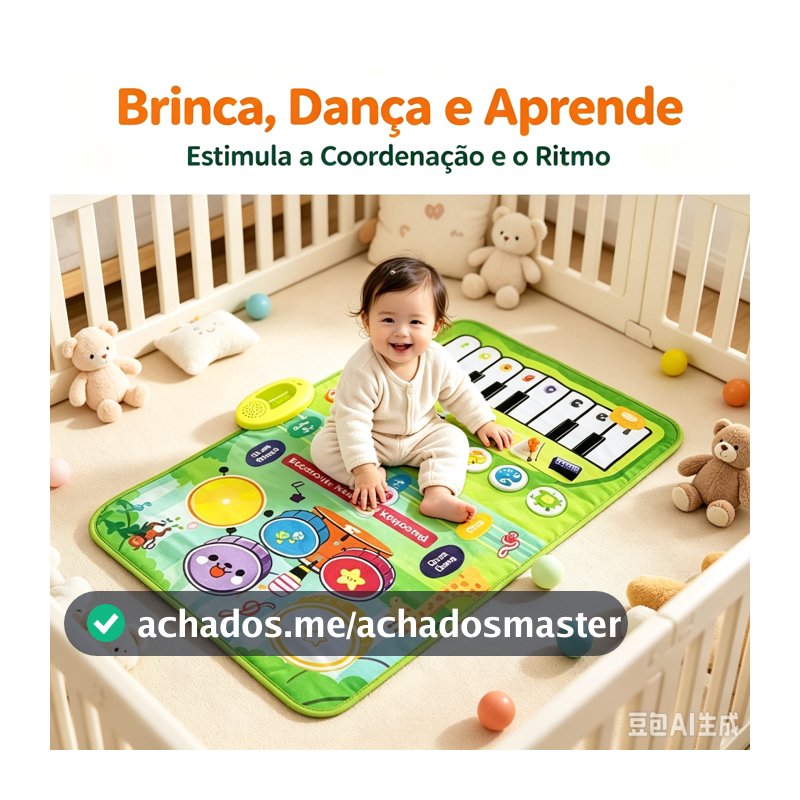 Tapete de Atividades Musical Piano Infantil Interativo Teclado
