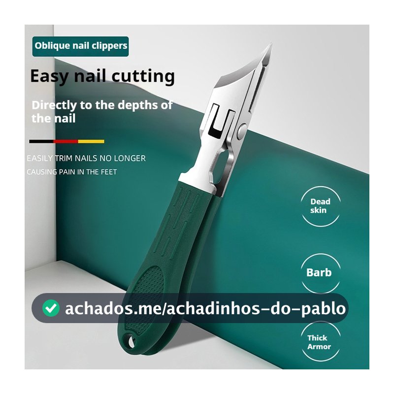 Cortador De Unhas Oblíquo De Bico Longo E Pontiagudo Encravadas De Aço Inoxidável Grande Abertura Anti-Respingo Ferramen