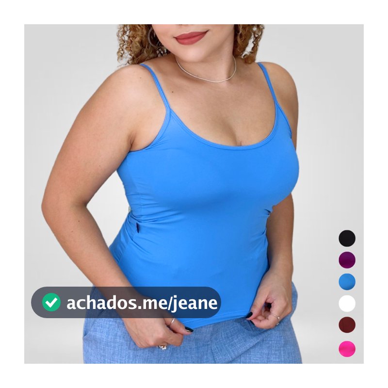 Blusa Regata Feminina Alcinha Premium Fina Poliamida Com Bojo